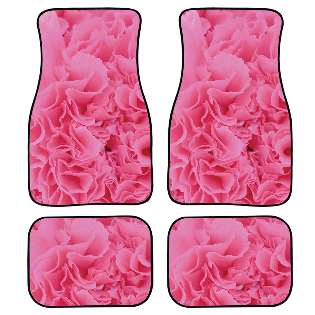 Pink Carnation Flower Print Front And Back Car Floor Mats/ Front Car Mat