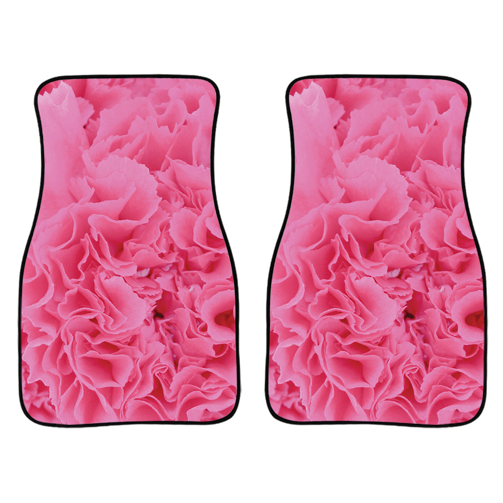 Pink Carnation Flower Print Front And Back Car Floor Mats/ Front Car Mat