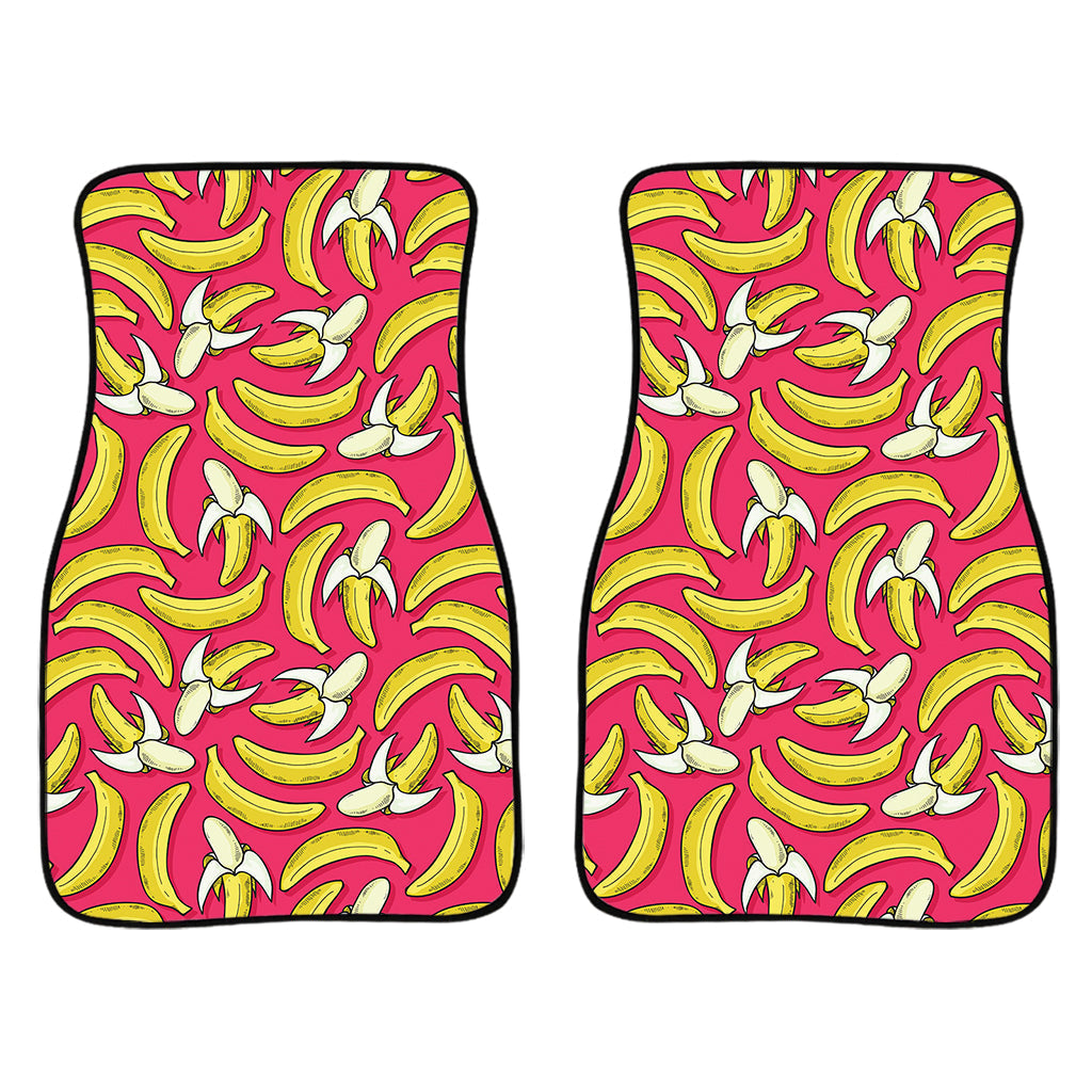 Pink Cartoon Banana Pattern Print Front And Back Car Floor Mats/ Front Car Mat