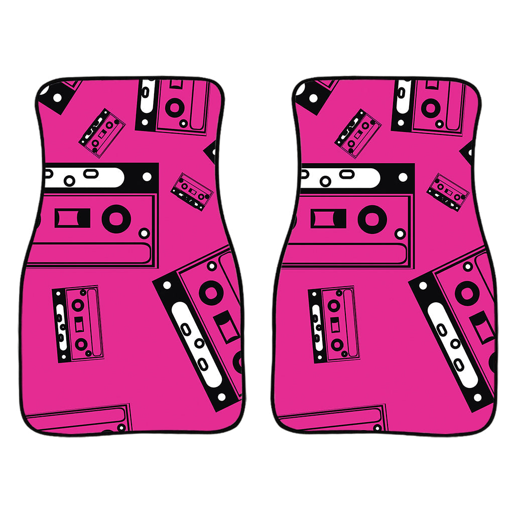Pink Cassette Tape Pattern Print Front And Back Car Floor Mats/ Front Car Mat