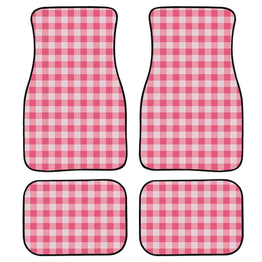 Pink Check Pattern Print Front And Back Car Floor Mats/ Front Car Mat
