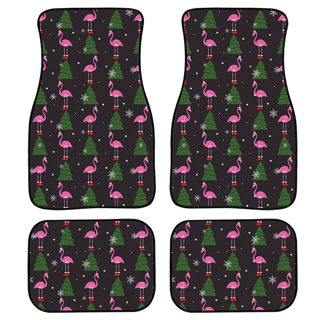 Pink Christmas Flamingo Pattern Print Front And Back Car Floor Mats/ Front Car Mat