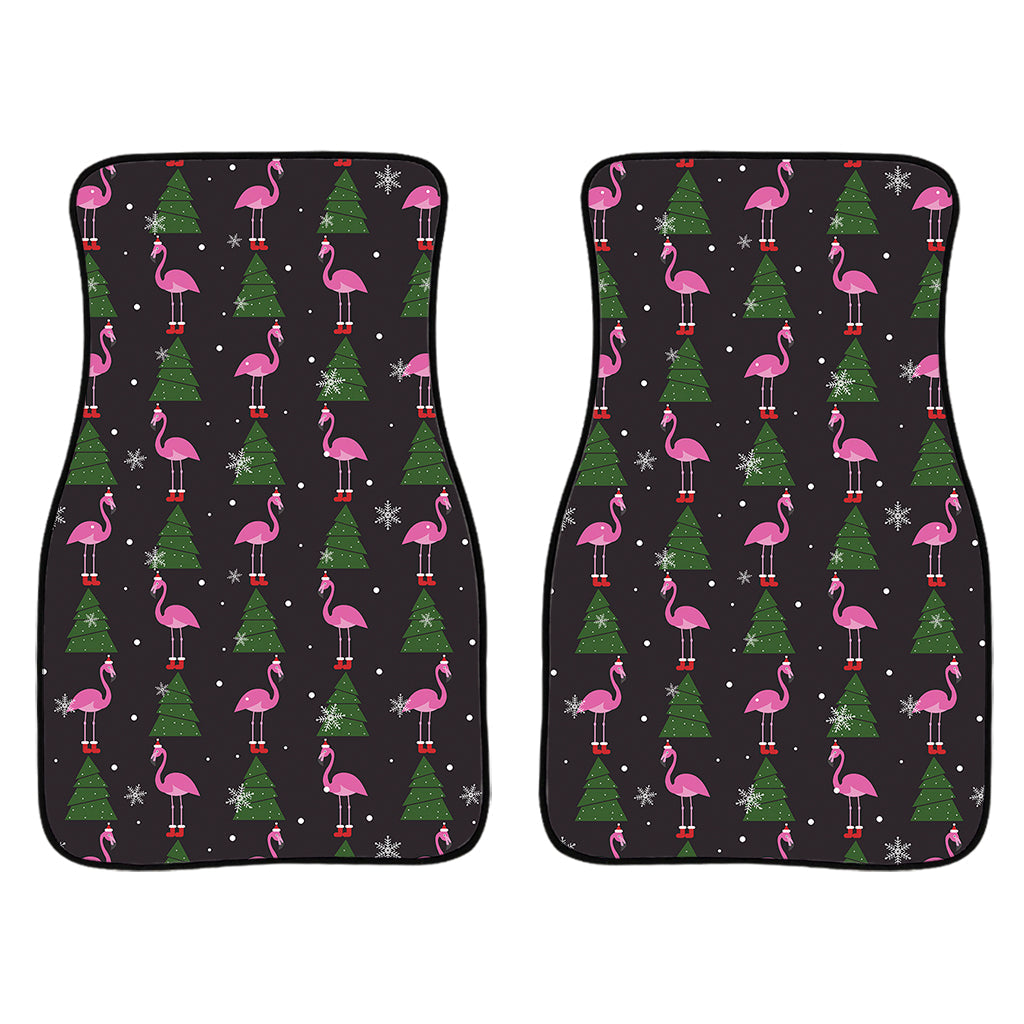 Pink Christmas Flamingo Pattern Print Front And Back Car Floor Mats/ Front Car Mat