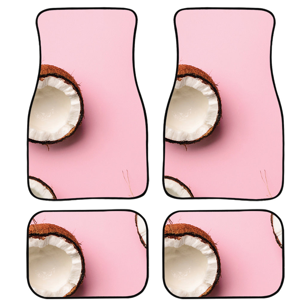 Pink Coconut Pattern Print Front And Back Car Floor Mats/ Front Car Mat