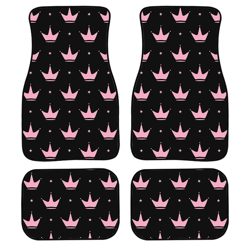 Pink Crown Pattern Print Front And Back Car Floor Mats/ Front Car Mat