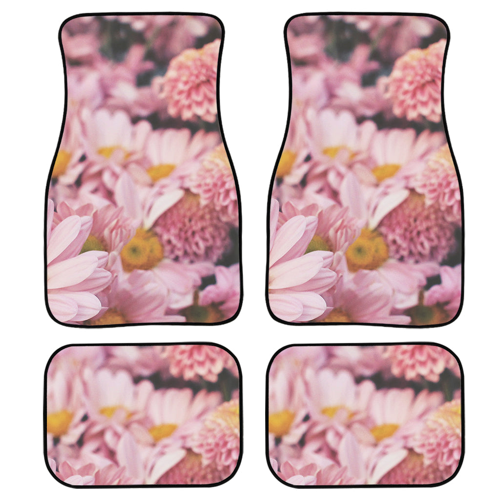 Pink Flowers Print Front And Back Car Floor Mats/ Front Car Mat
