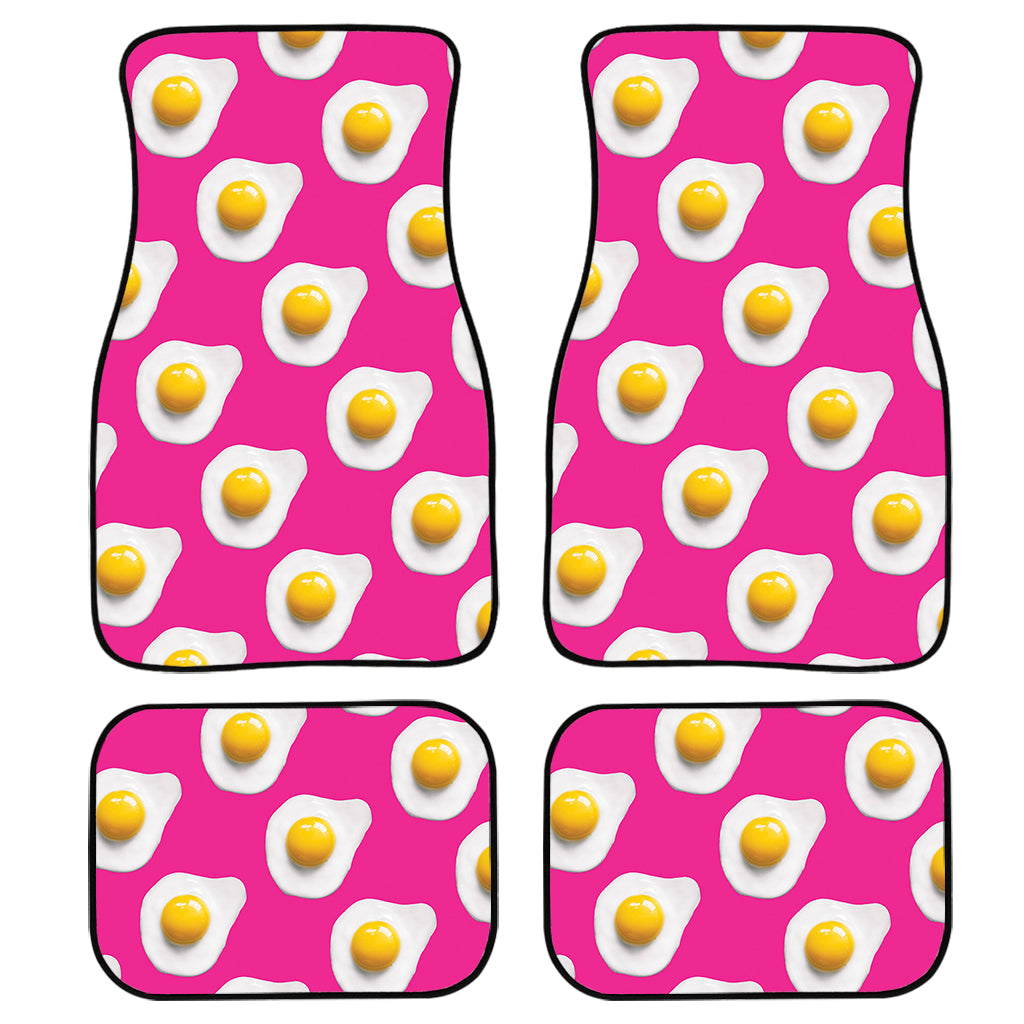 Pink Fried Eggs Pattern Print Front And Back Car Floor Mats/ Front Car Mat