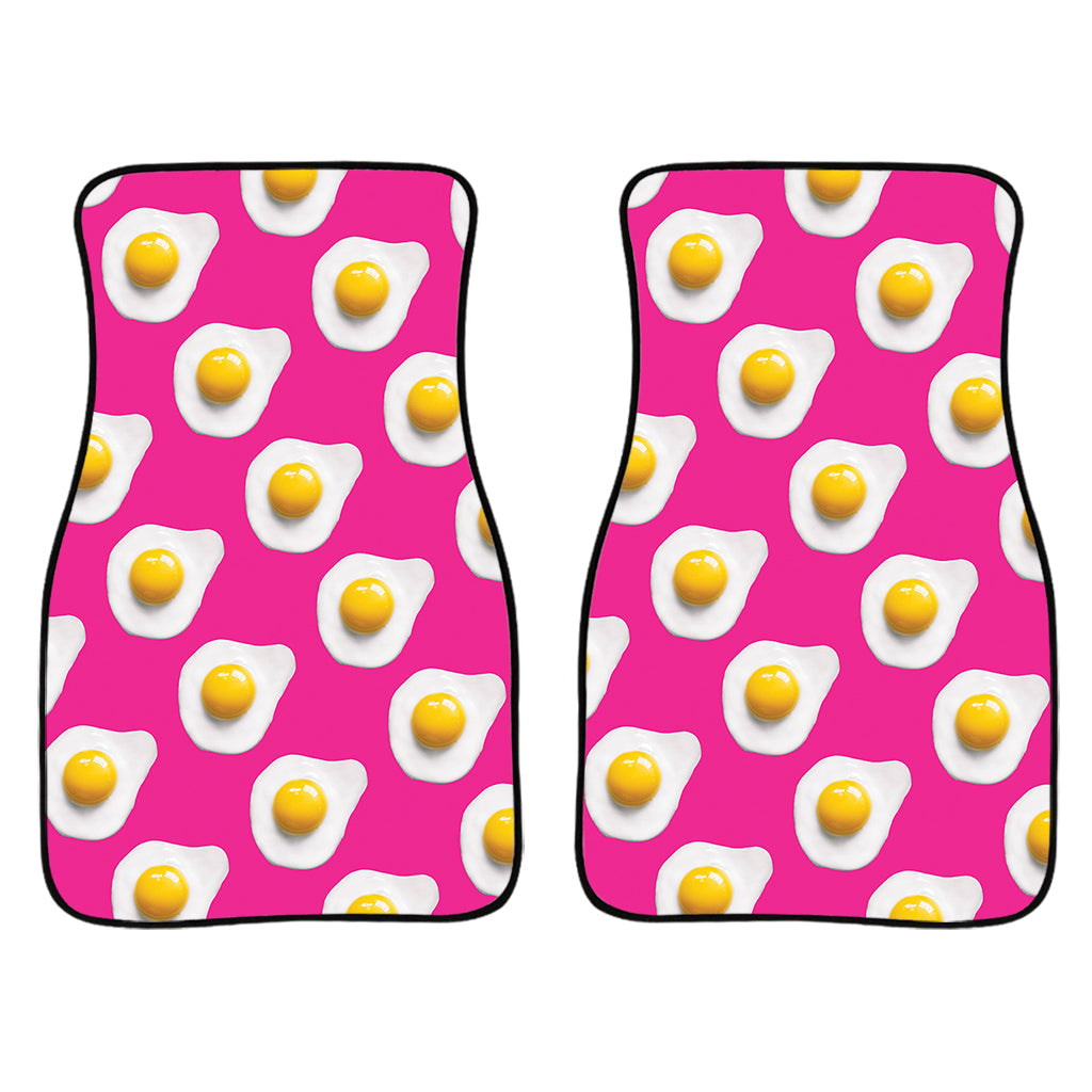 Pink Fried Eggs Pattern Print Front And Back Car Floor Mats/ Front Car Mat