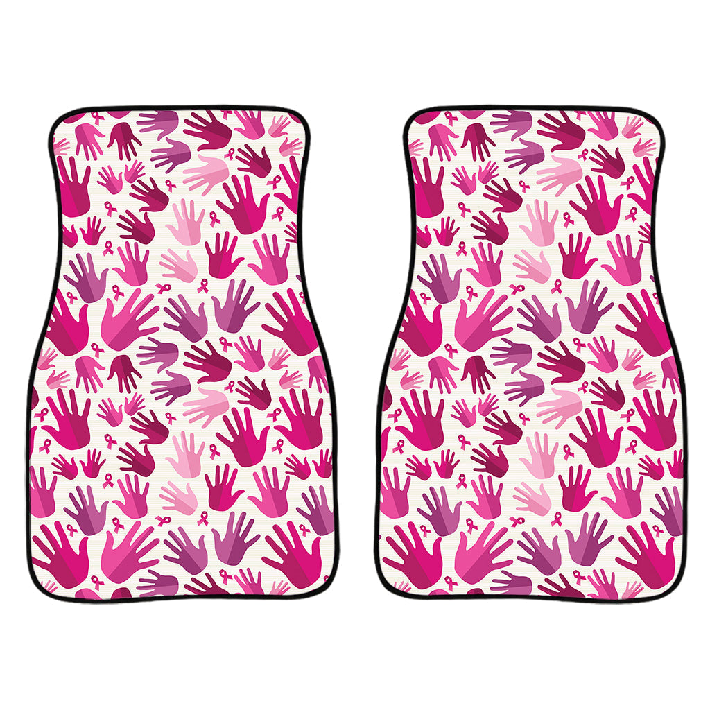 Pink Hand Breast Cancer Pattern Print Front And Back Car Floor Mats/ Front Car Mat