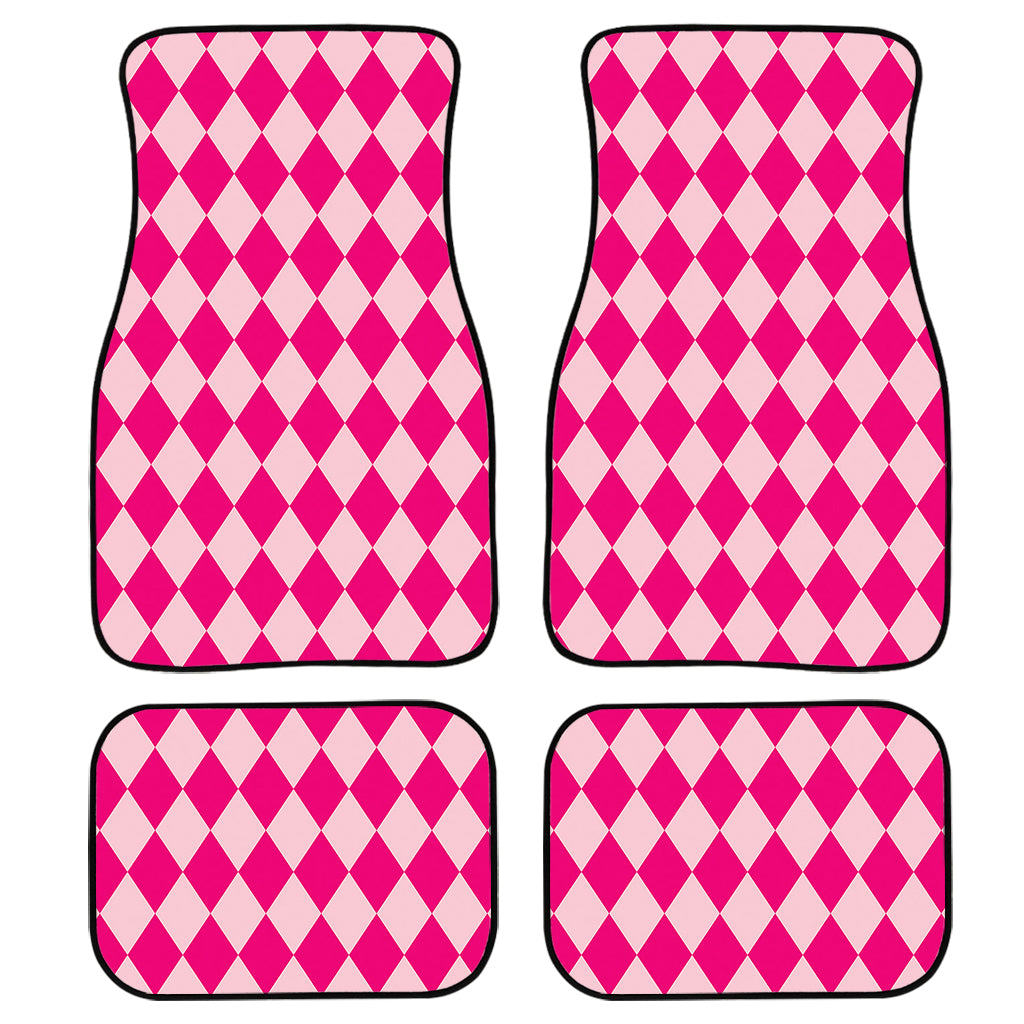 Pink Harlequin Pattern Print Front And Back Car Floor Mats/ Front Car Mat