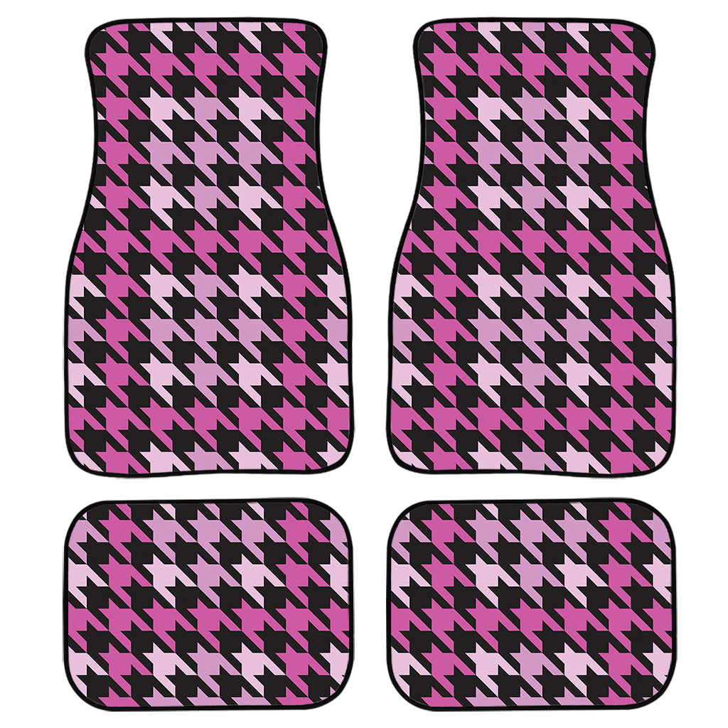 Pink Houndstooth Pattern Print Front And Back Car Floor Mats/ Front Car Mat