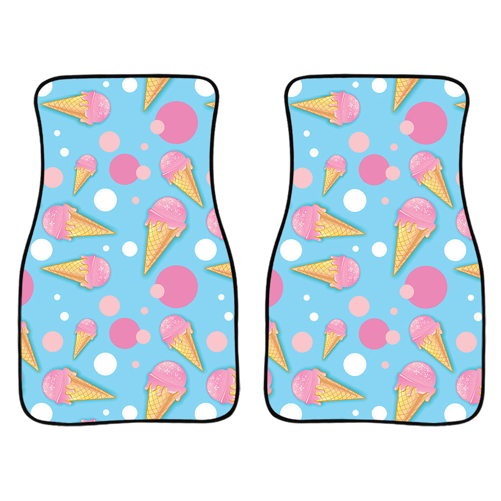 Pink Ice Cream Pattern Print Front And Back Car Floor Mats/ Front Car Mat
