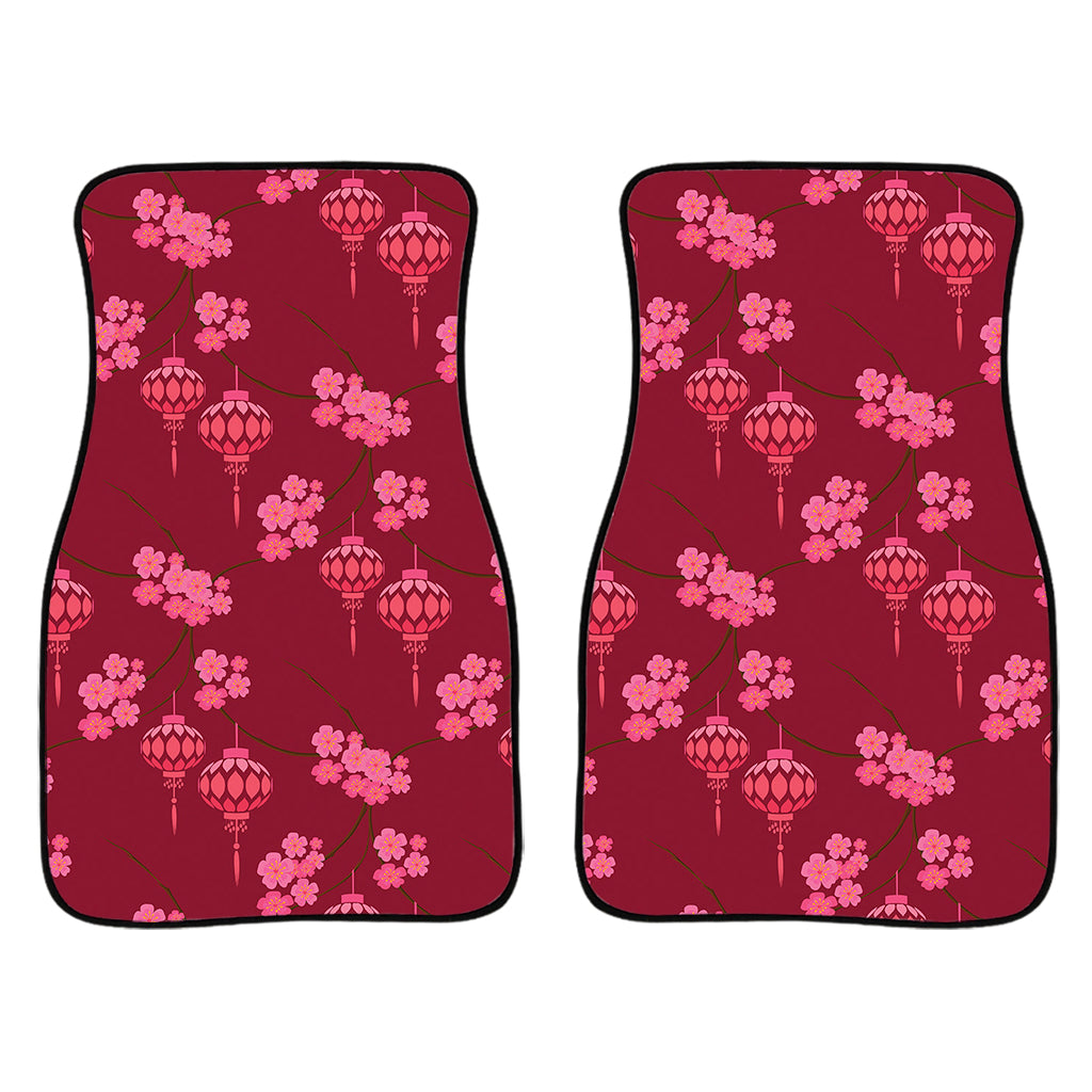 Pink Japanese Lantern Pattern Print Front And Back Car Floor Mats/ Front Car Mat