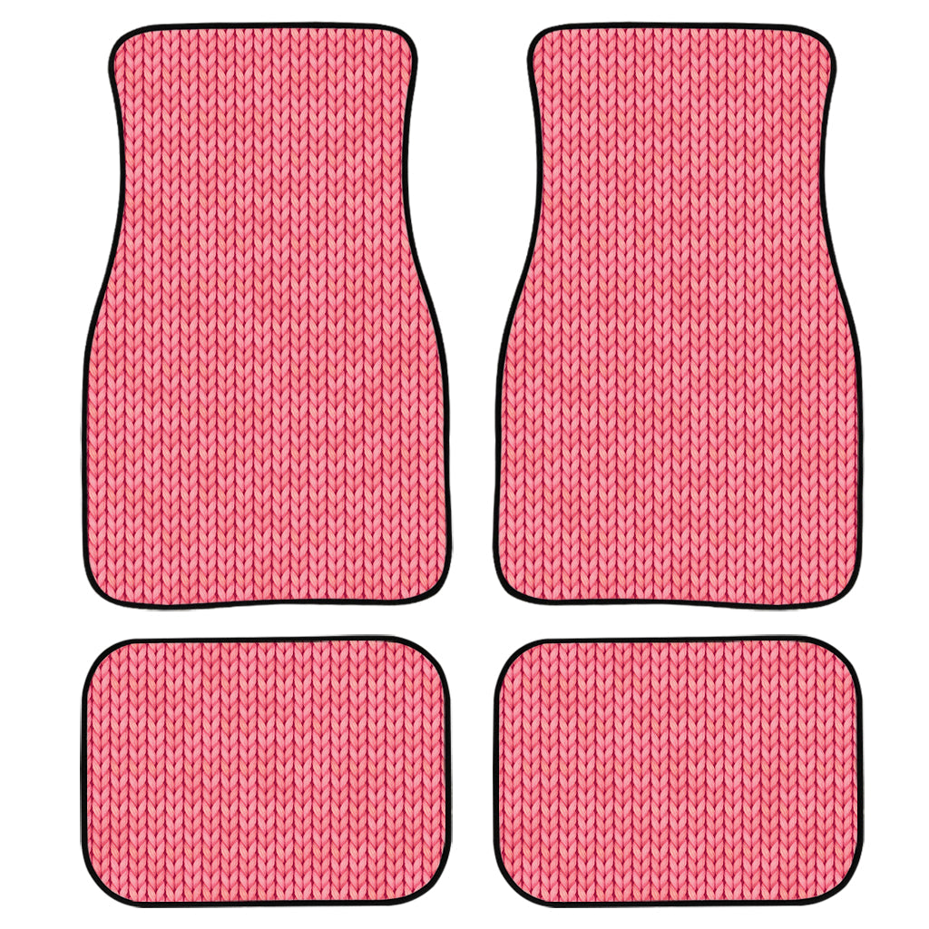 Pink Knitted Pattern Print Front And Back Car Floor Mats/ Front Car Mat