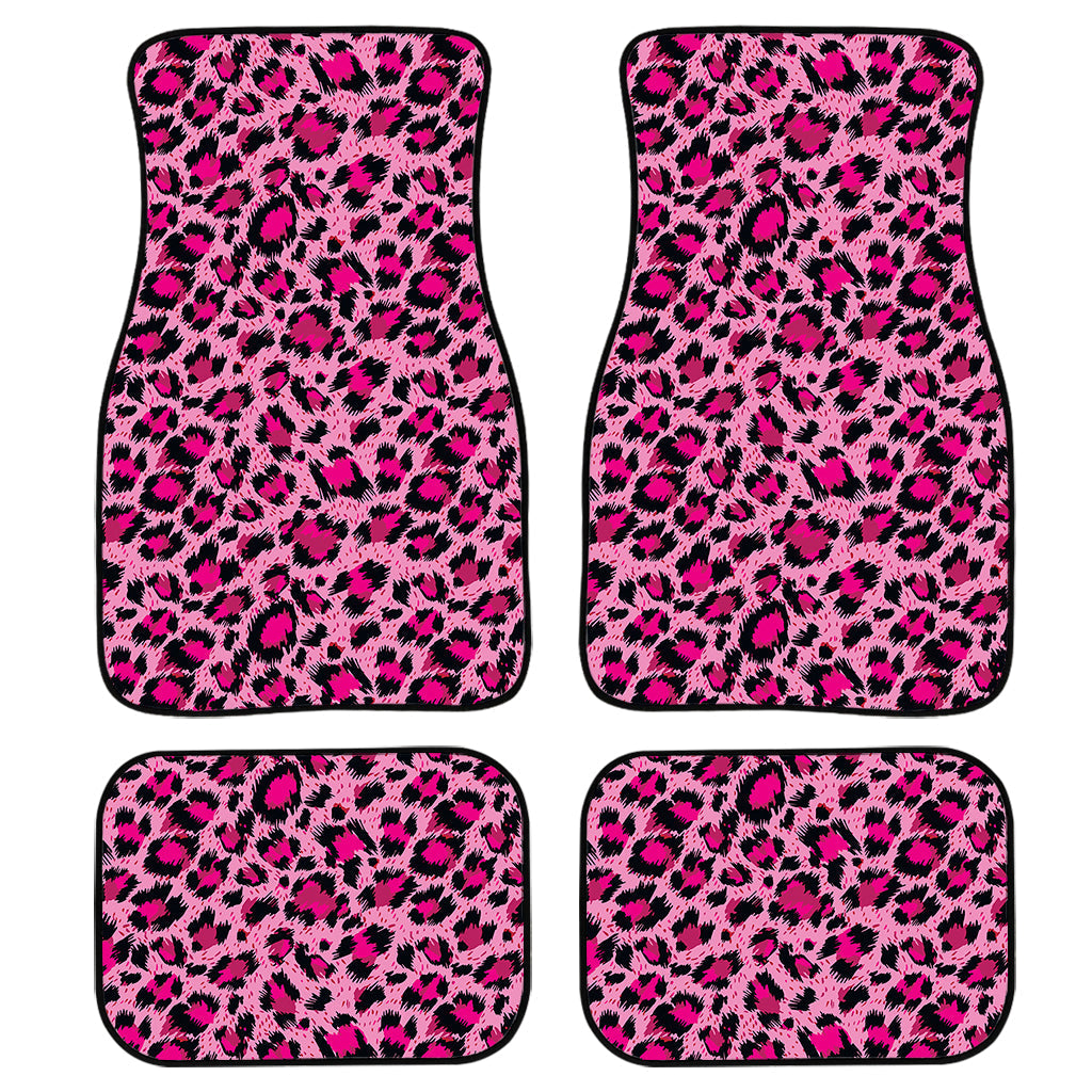 Pink Leopard Print Front And Back Car Floor Mats/ Front Car Mat
