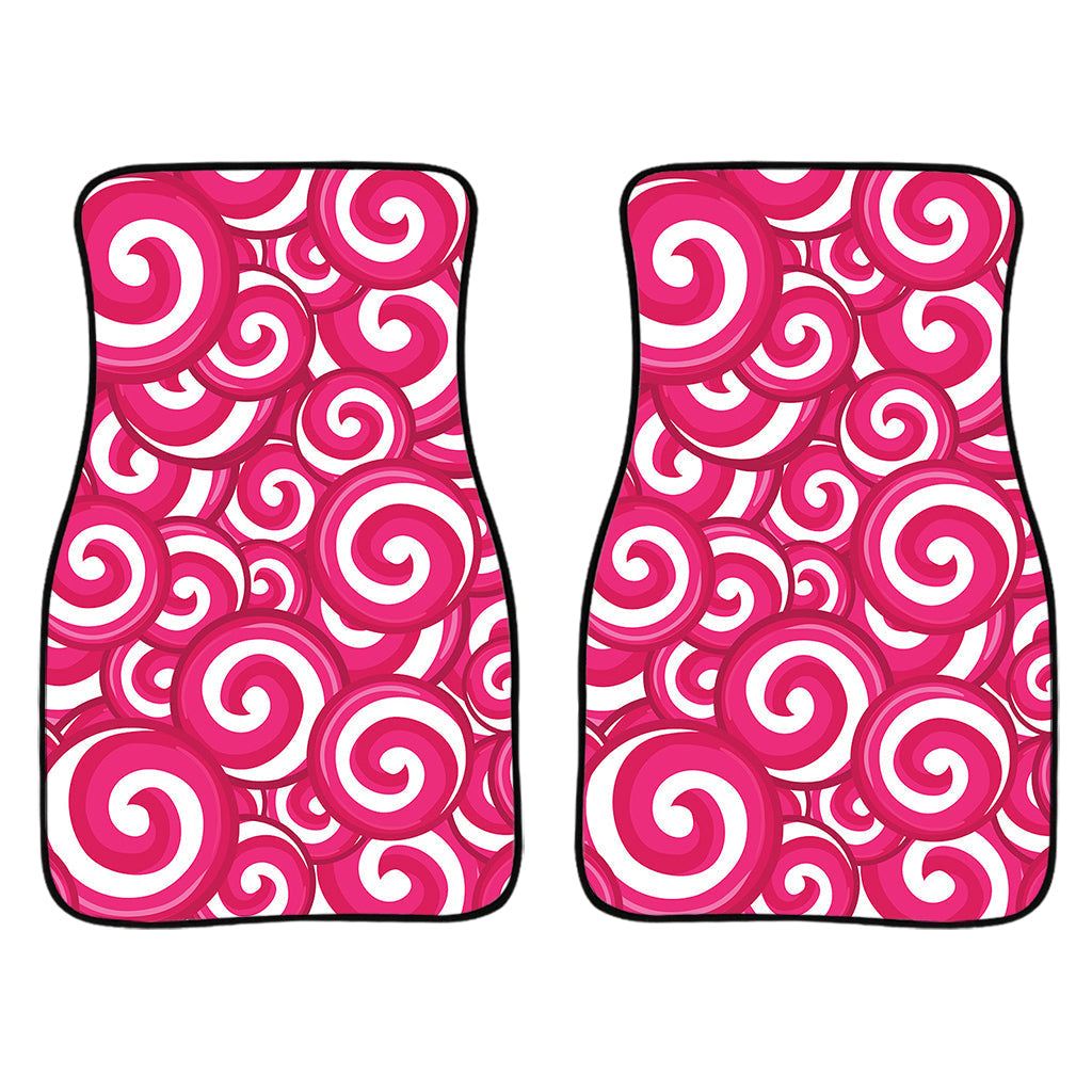 Pink Lollipop Candy Pattern Print Front And Back Car Floor Mats/ Front Car Mat