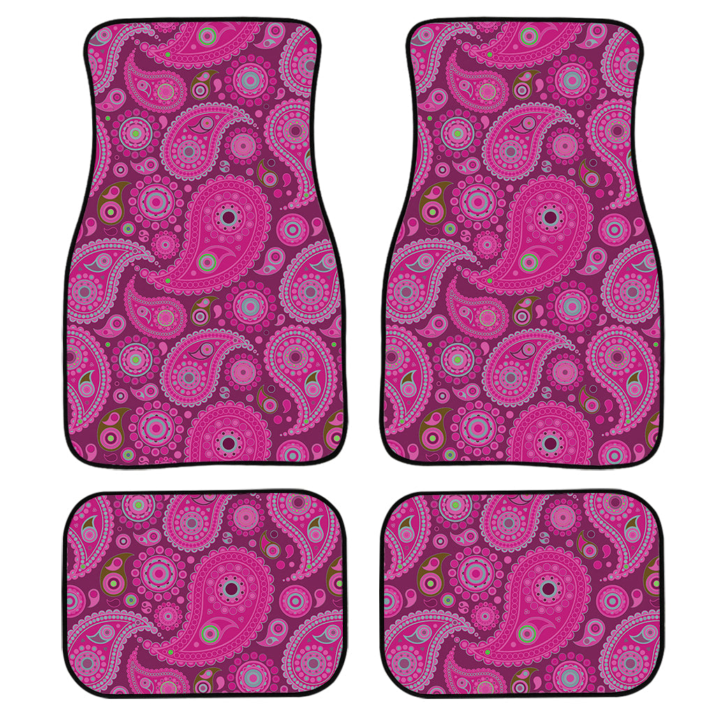 Pink Paisley Pattern Print Front And Back Car Floor Mats/ Front Car Mat
