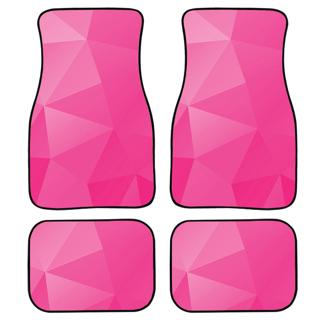 Pink Polygonal Geometric Print Front And Back Car Floor Mats/ Front Car Mat