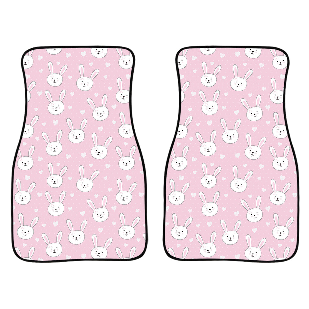 Pink Rabbit Pattern Print Front And Back Car Floor Mats/ Front Car Mat