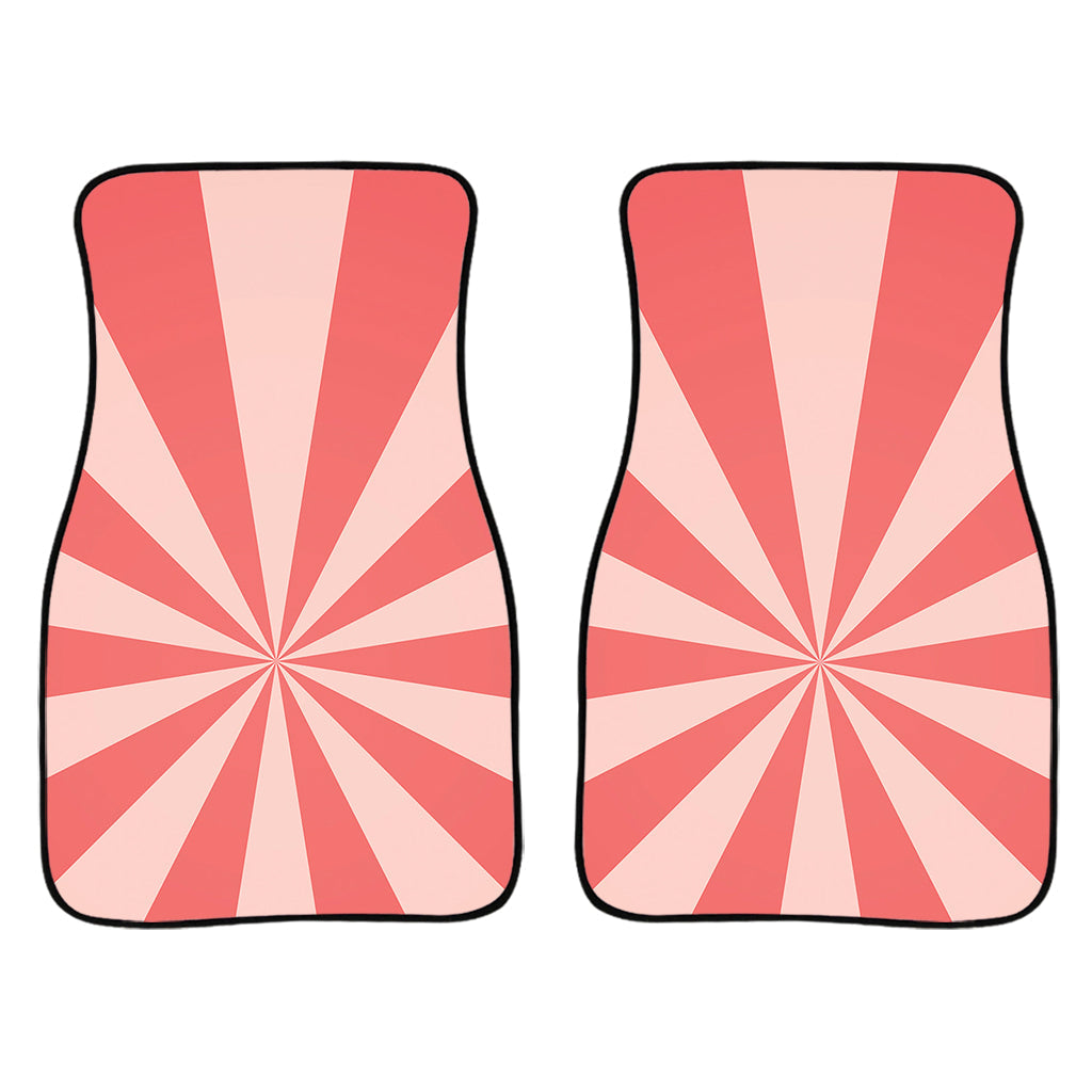 Pink Radial Rays Print Front And Back Car Floor Mats/ Front Car Mat