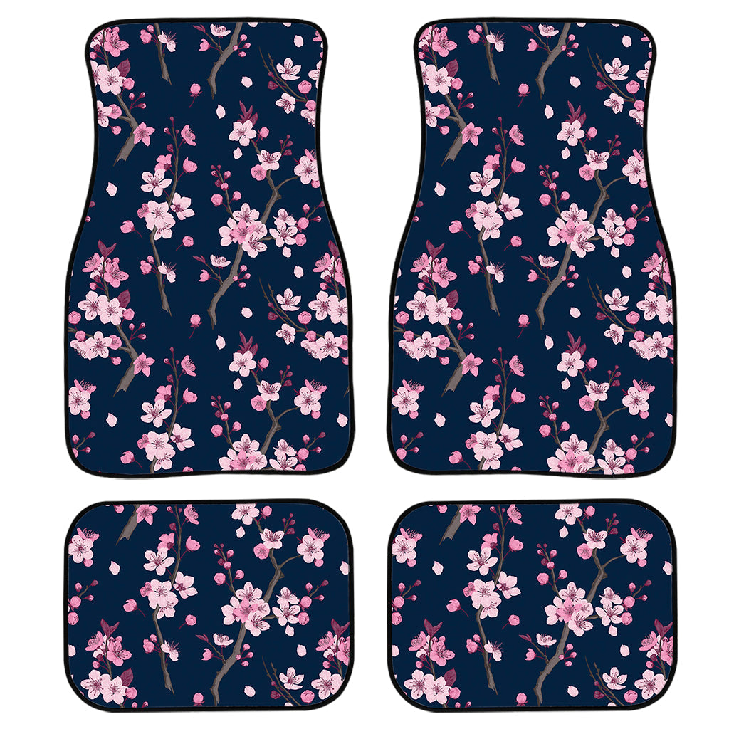 Pink Sakura Cherry Blossom Pattern Print Front And Back Car Floor Mats/ Front Car Mat