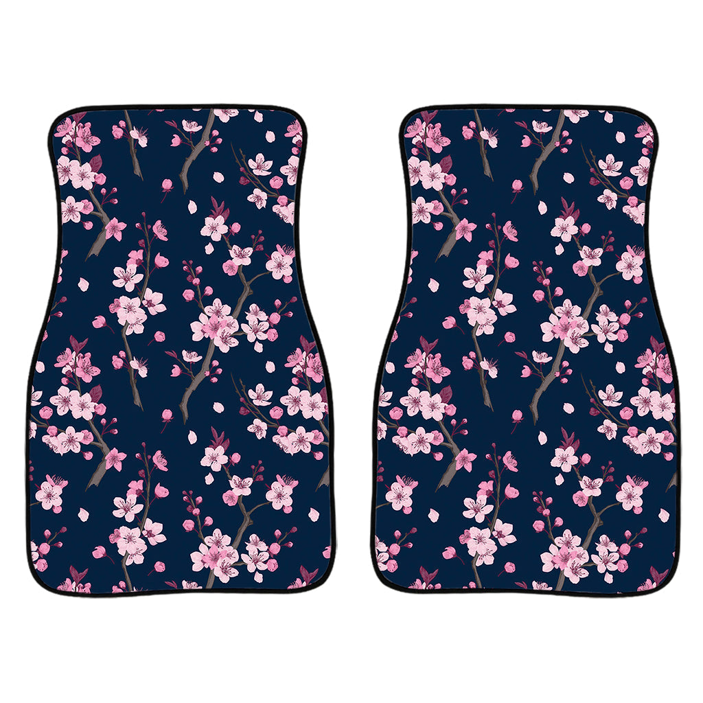 Pink Sakura Cherry Blossom Pattern Print Front And Back Car Floor Mats/ Front Car Mat