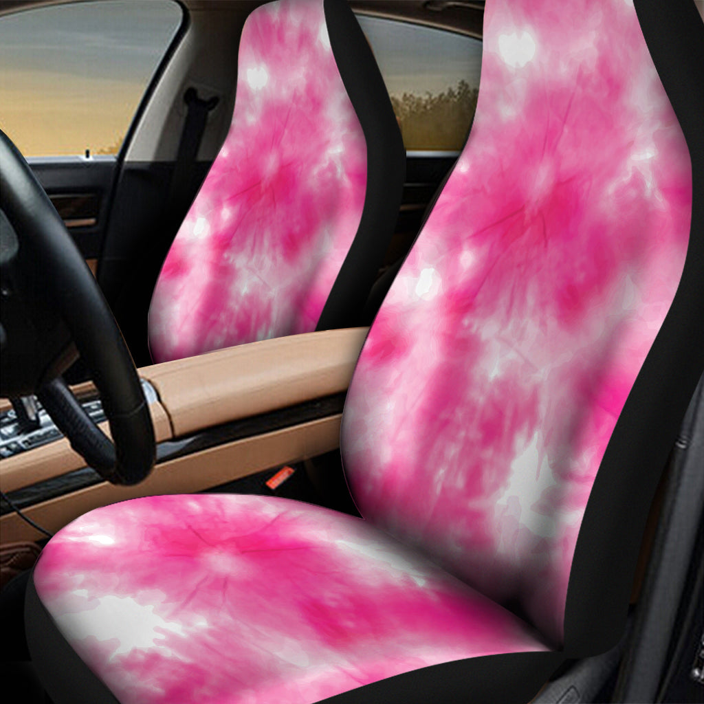 Pink Shibori Tie Dye Print Universal Fit Car Seat Covers