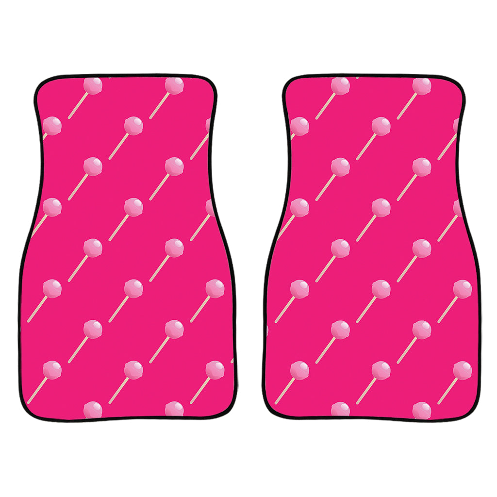 Pink Sweet Lollipop Pattern Print Front And Back Car Floor Mats/ Front Car Mat