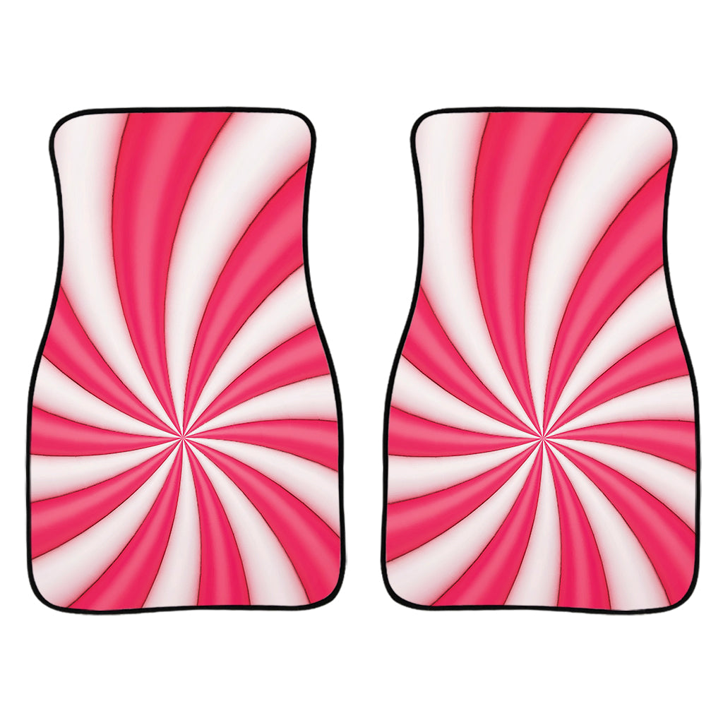 Pink Swirl Candy Print Front And Back Car Floor Mats/ Front Car Mat