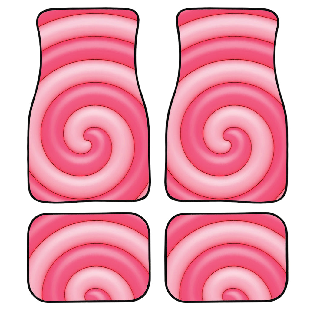 Pink Swirl Lollipop Print Front And Back Car Floor Mats/ Front Car Mat