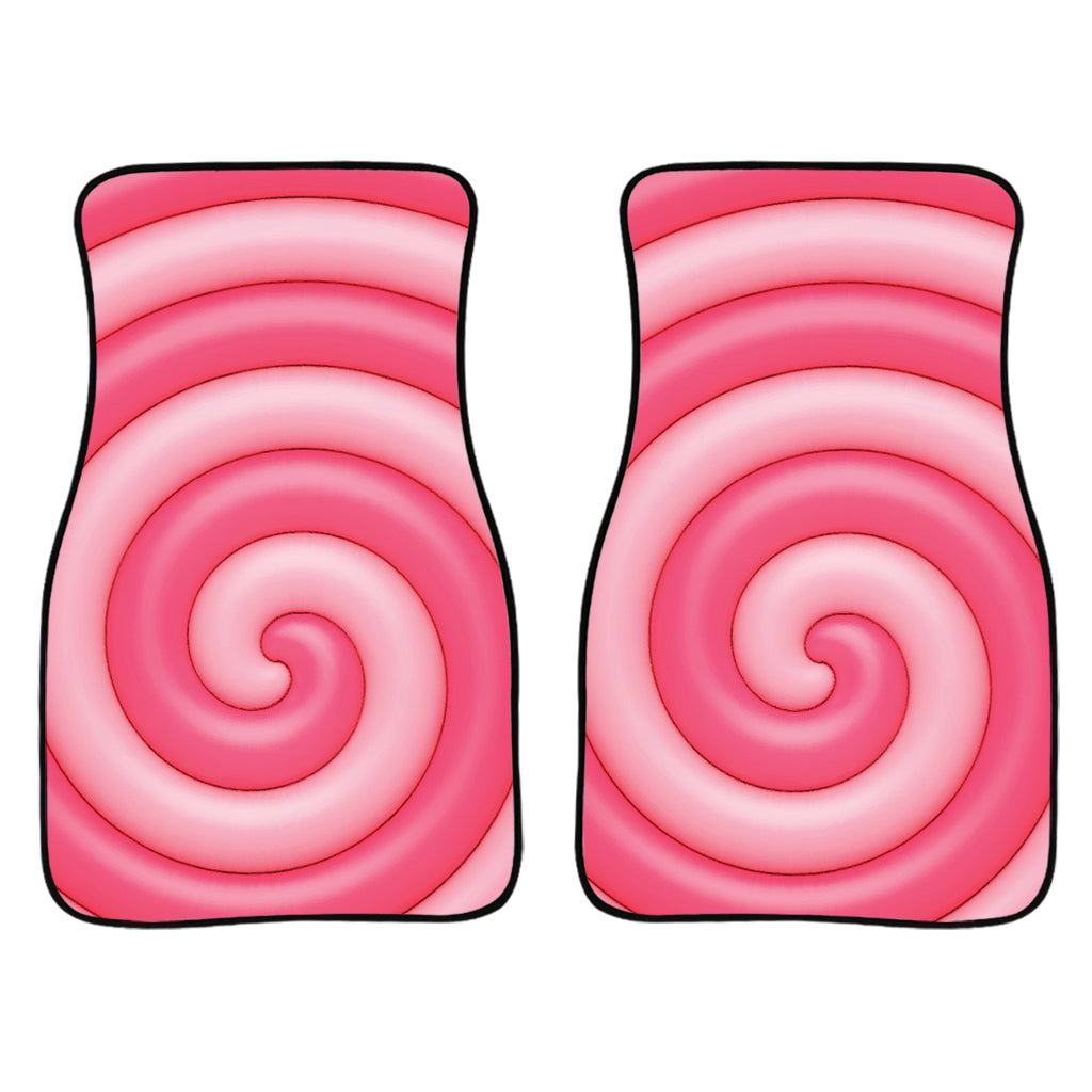 Pink Swirl Lollipop Print Front And Back Car Floor Mats/ Front Car Mat