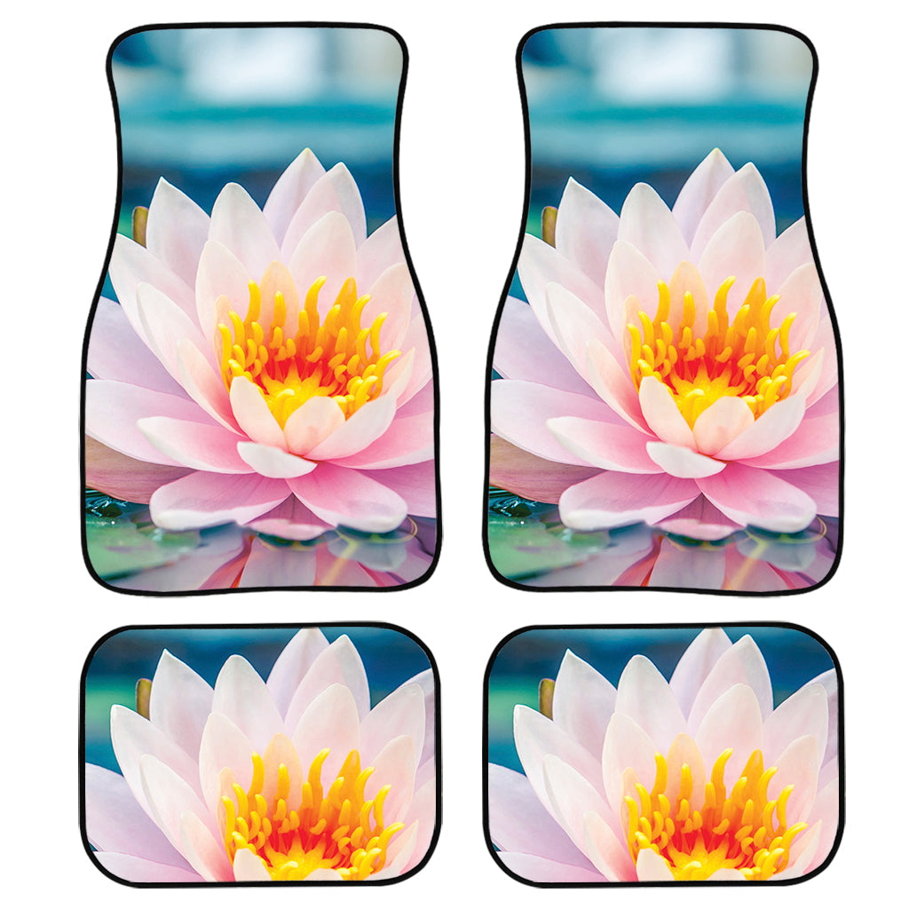 Pink Water Lily Print Front And Back Car Floor Mats/ Front Car Mat