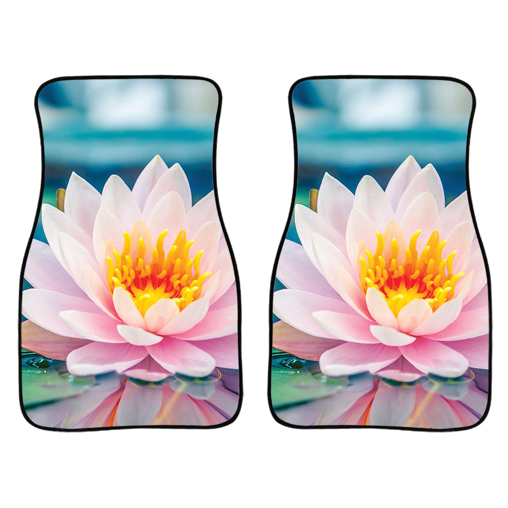 Pink Water Lily Print Front And Back Car Floor Mats/ Front Car Mat