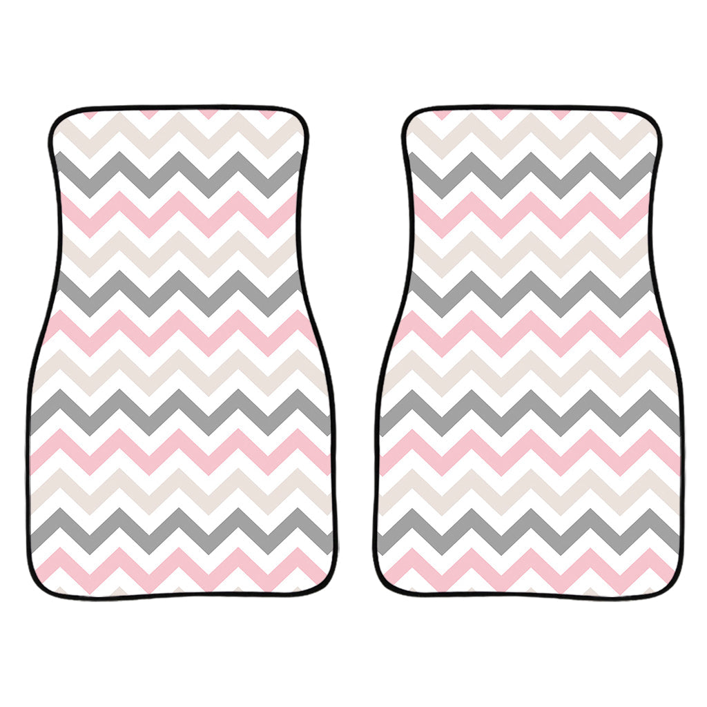 Pink White And Grey Chevron Print Front And Back Car Floor Mats/ Front Car Mat