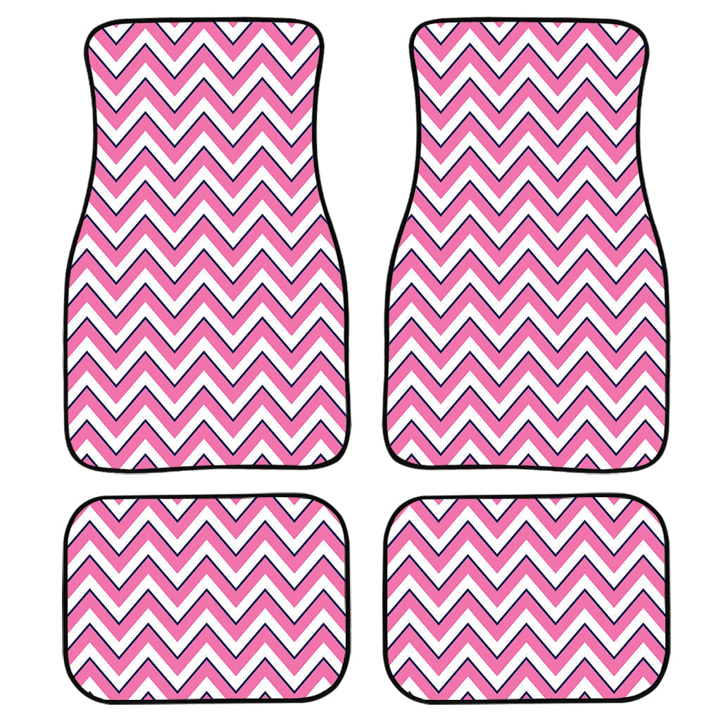 Pink White And Navy Chevron Print Front And Back Car Floor Mats/ Front Car Mat