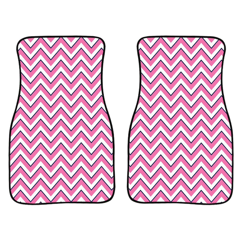 Pink White And Navy Chevron Print Front And Back Car Floor Mats/ Front Car Mat