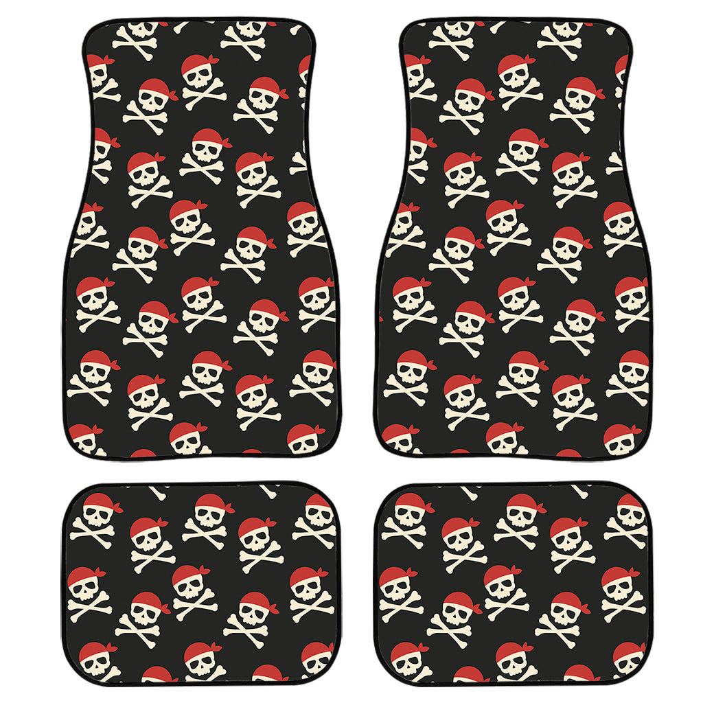 Pirate Skull Crossbones Pattern Print Front And Back Car Floor Mats/ Front Car Mat
