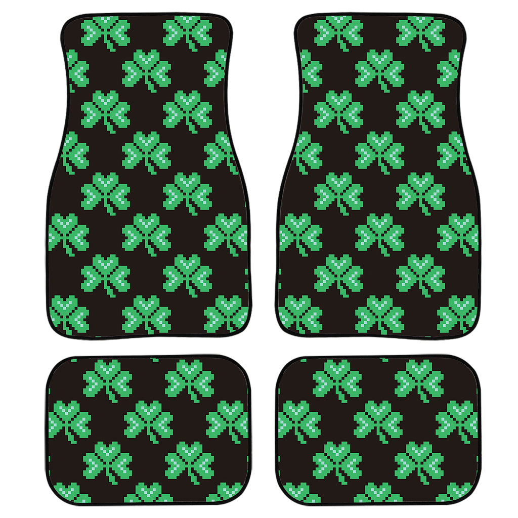 Pixel Clover St. Patrick''S Day Print Front And Back Car Floor Mats/ Front Car Mat