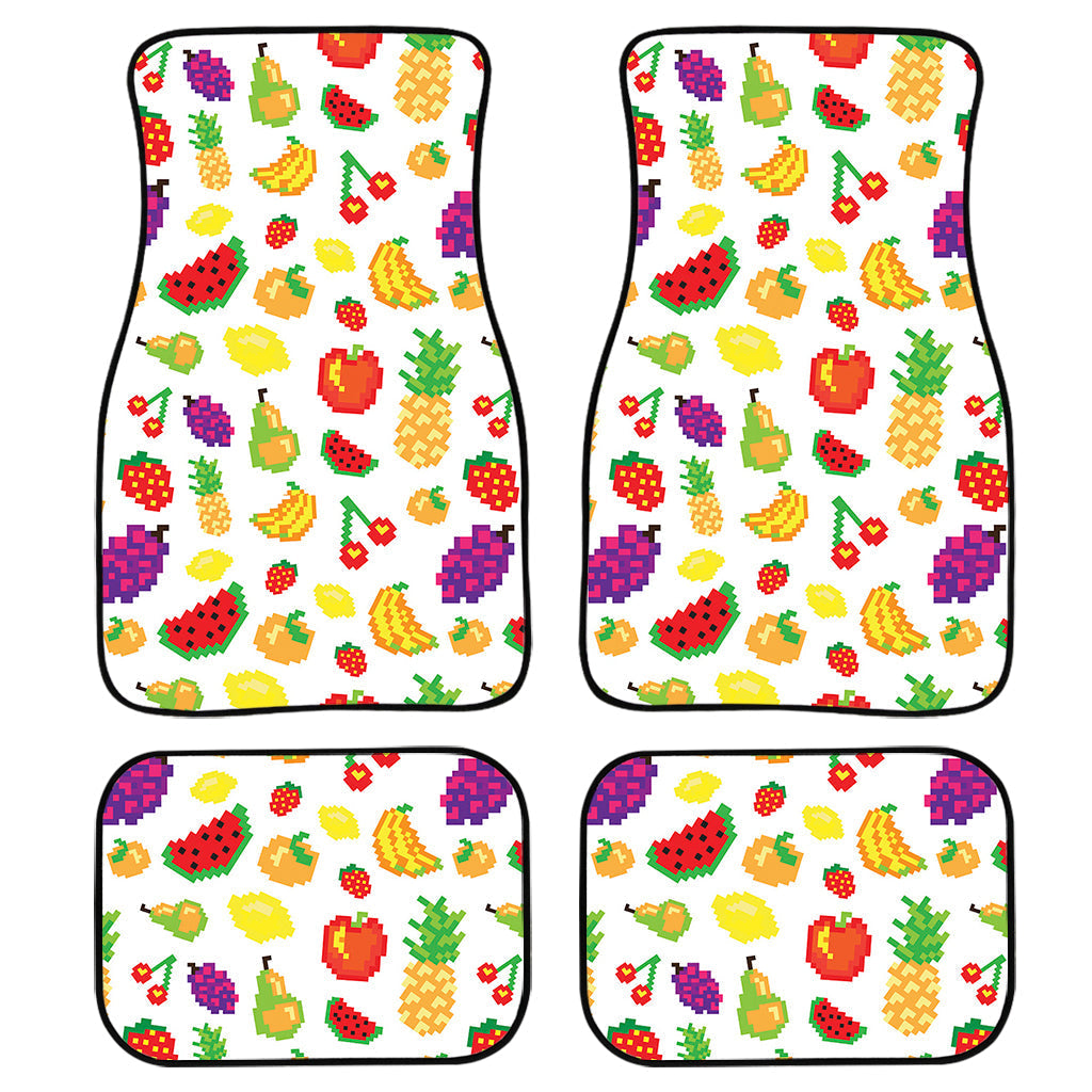 Pixel Fruits Pattern Print Front And Back Car Floor Mats/ Front Car Mat
