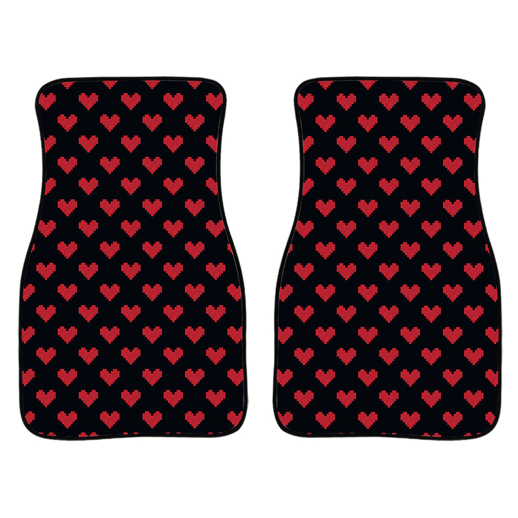 Pixel Heart Pattern Print Front And Back Car Floor Mats/ Front Car Mat