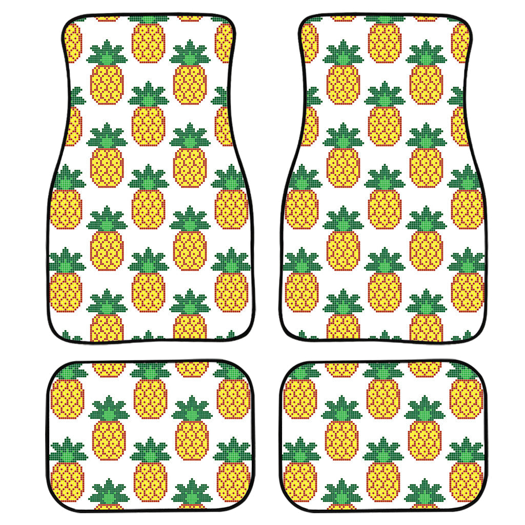Pixel Pineapple Pattern Print Front And Back Car Floor Mats/ Front Car Mat