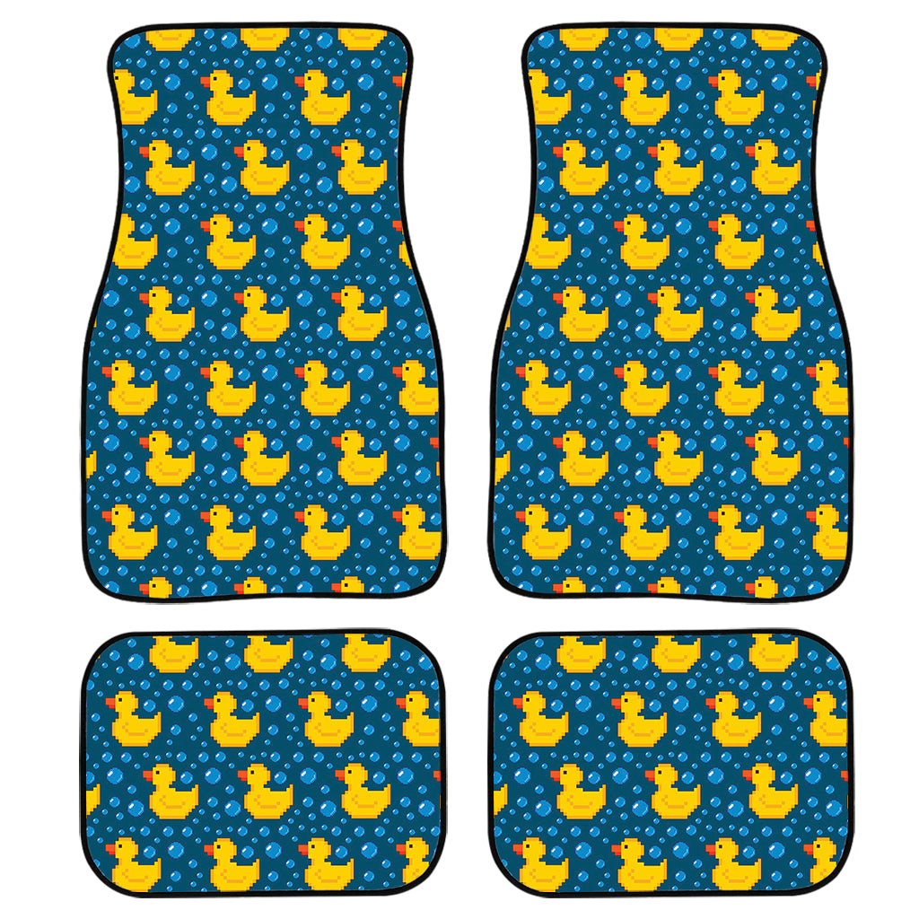 Pixel Rubber Duck Pattern Print Front And Back Car Floor Mats/ Front Car Mat