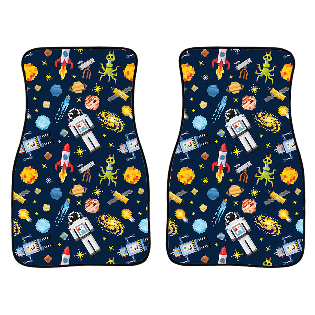 Pixel Space Pattern Print Front And Back Car Floor Mats/ Front Car Mat