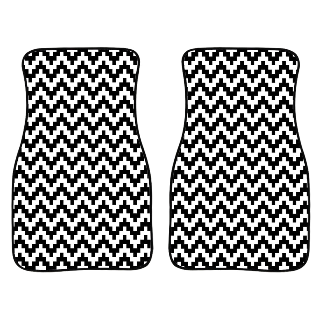 Pixel Zigzag Pattern Print Front And Back Car Floor Mats/ Front Car Mat