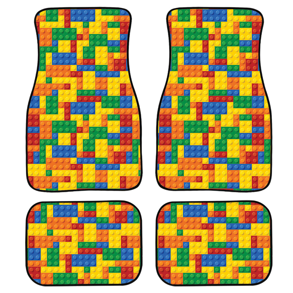 Plastic Building Blocks Pattern Print Front And Back Car Floor Mats/ Front Car Mat