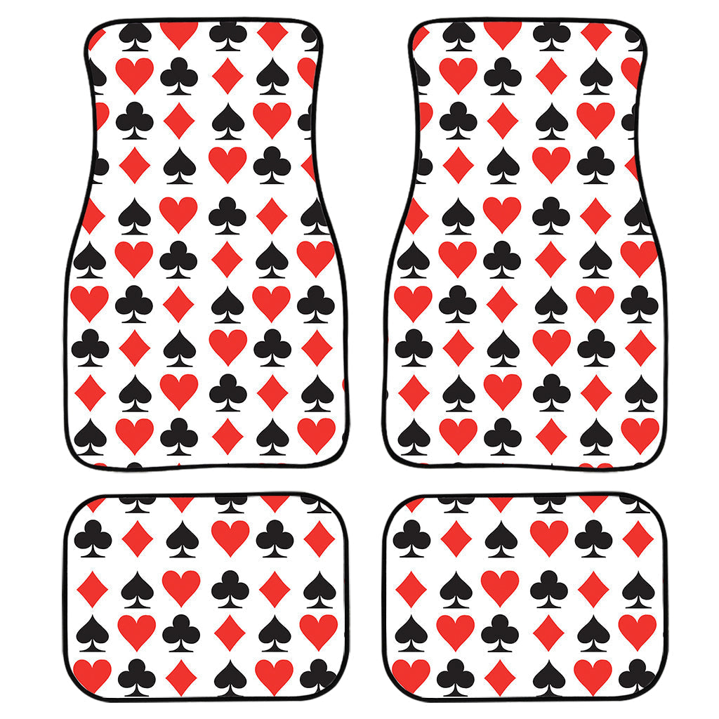 Playing Card Symbols Pattern Print Front And Back Car Floor Mats/ Front Car Mat