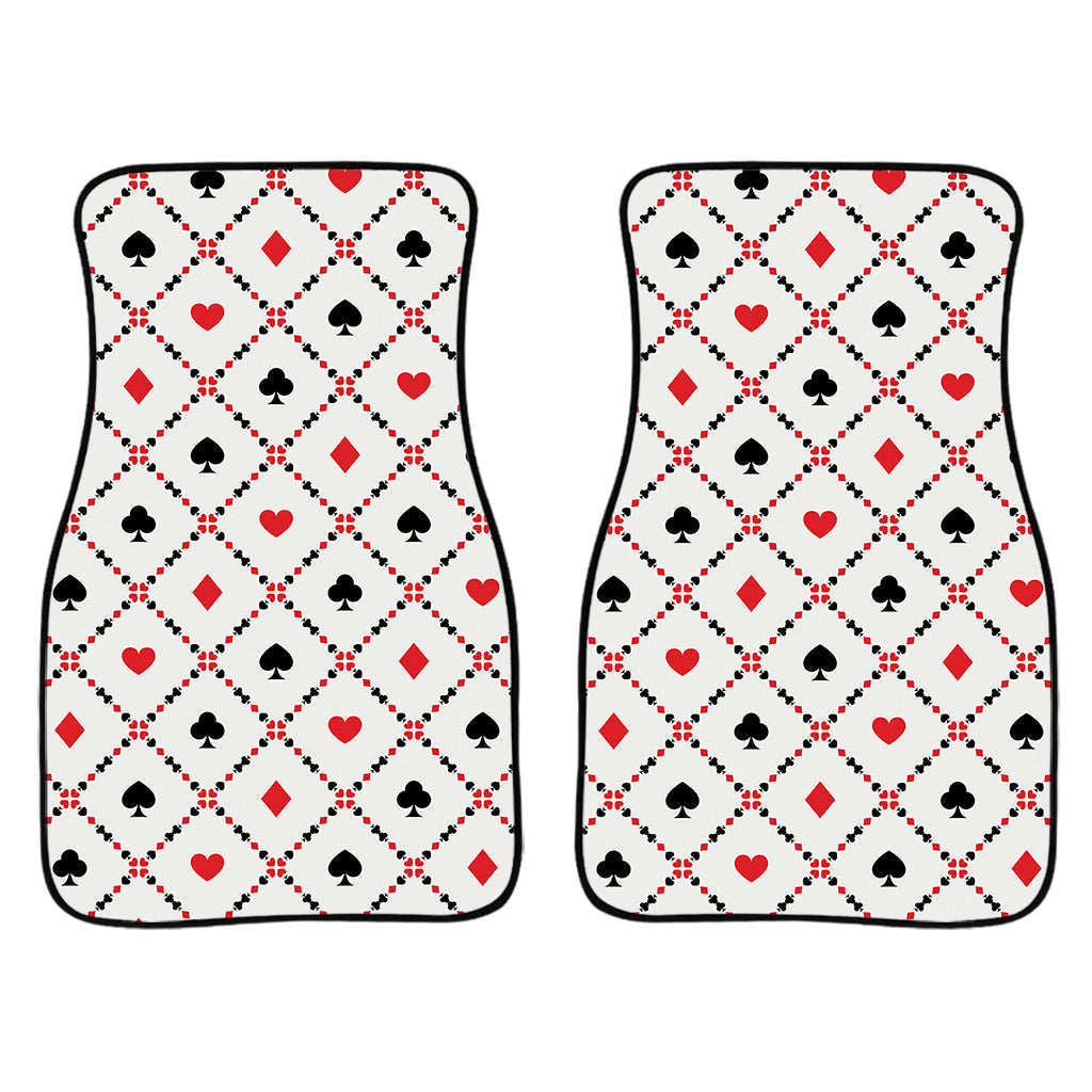 Poker Playing Card Suits Pattern Print Front And Back Car Floor Mats/ Front Car Mat