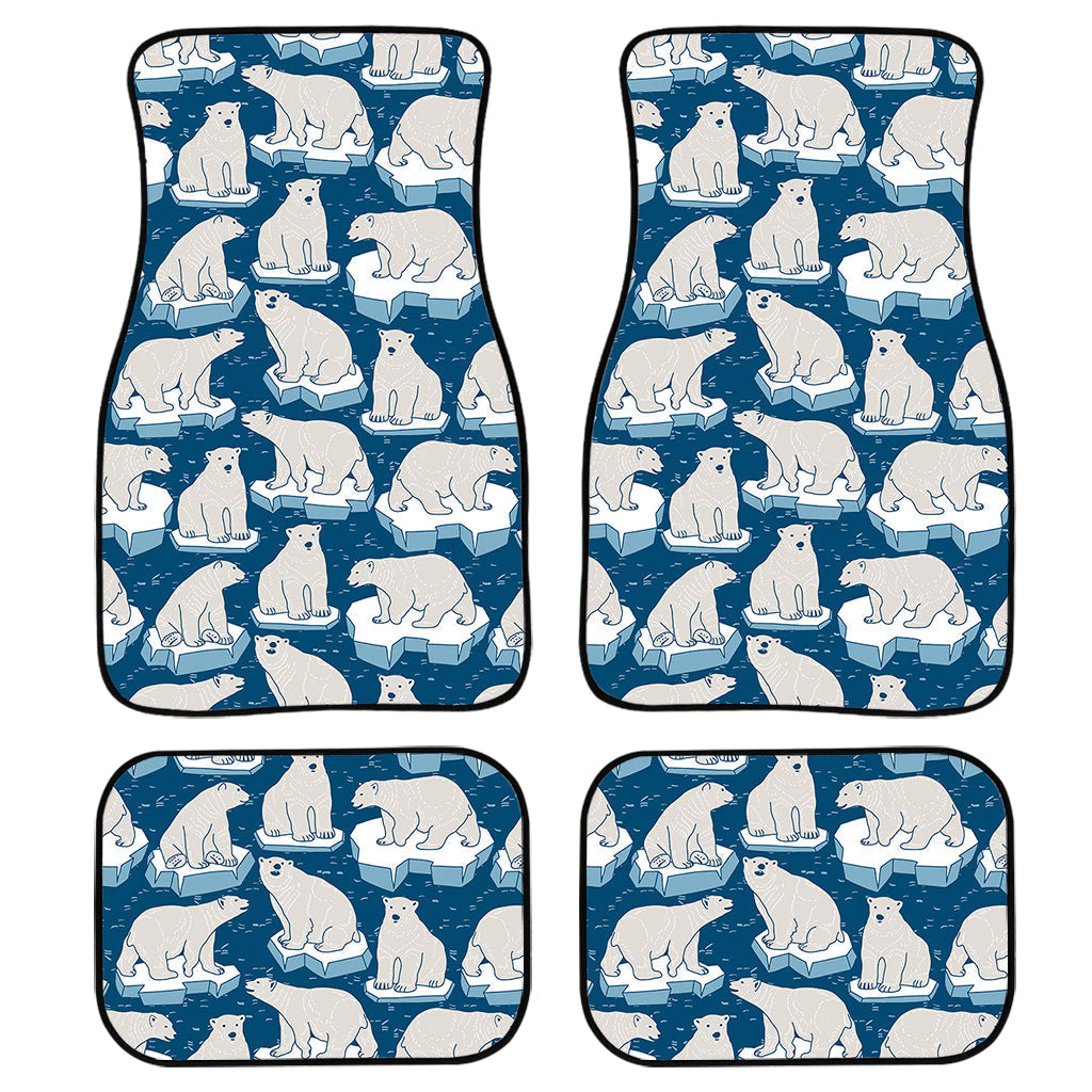 Polar Bear On Ice Pattern Print Front And Back Car Floor Mats/ Front Car Mat