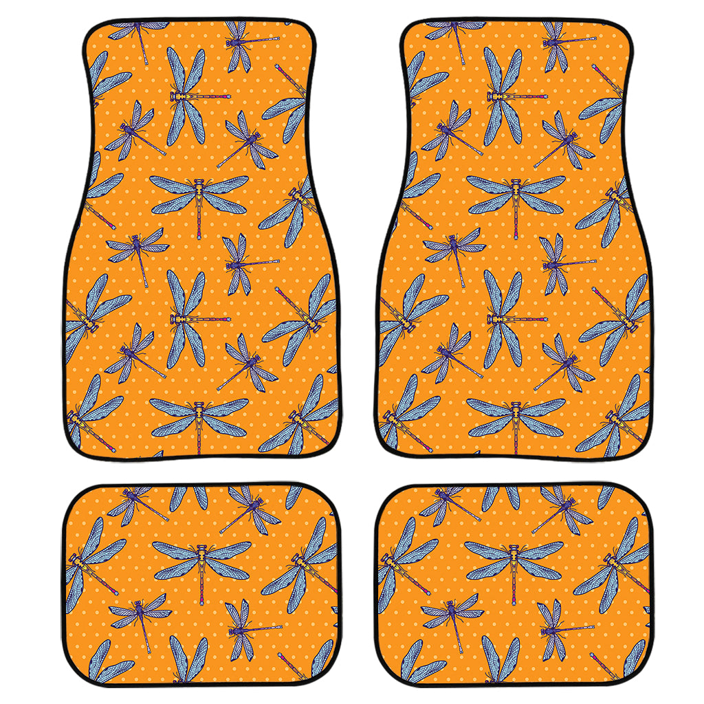 Polka Dot Dragonfly Pattern Print Front And Back Car Floor Mats/ Front Car Mat