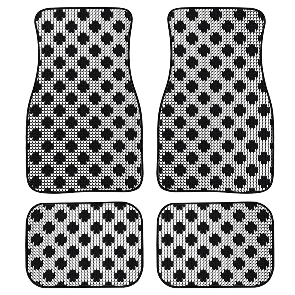 Polka Dot Knitted Pattern Print Front And Back Car Floor Mats/ Front Car Mat